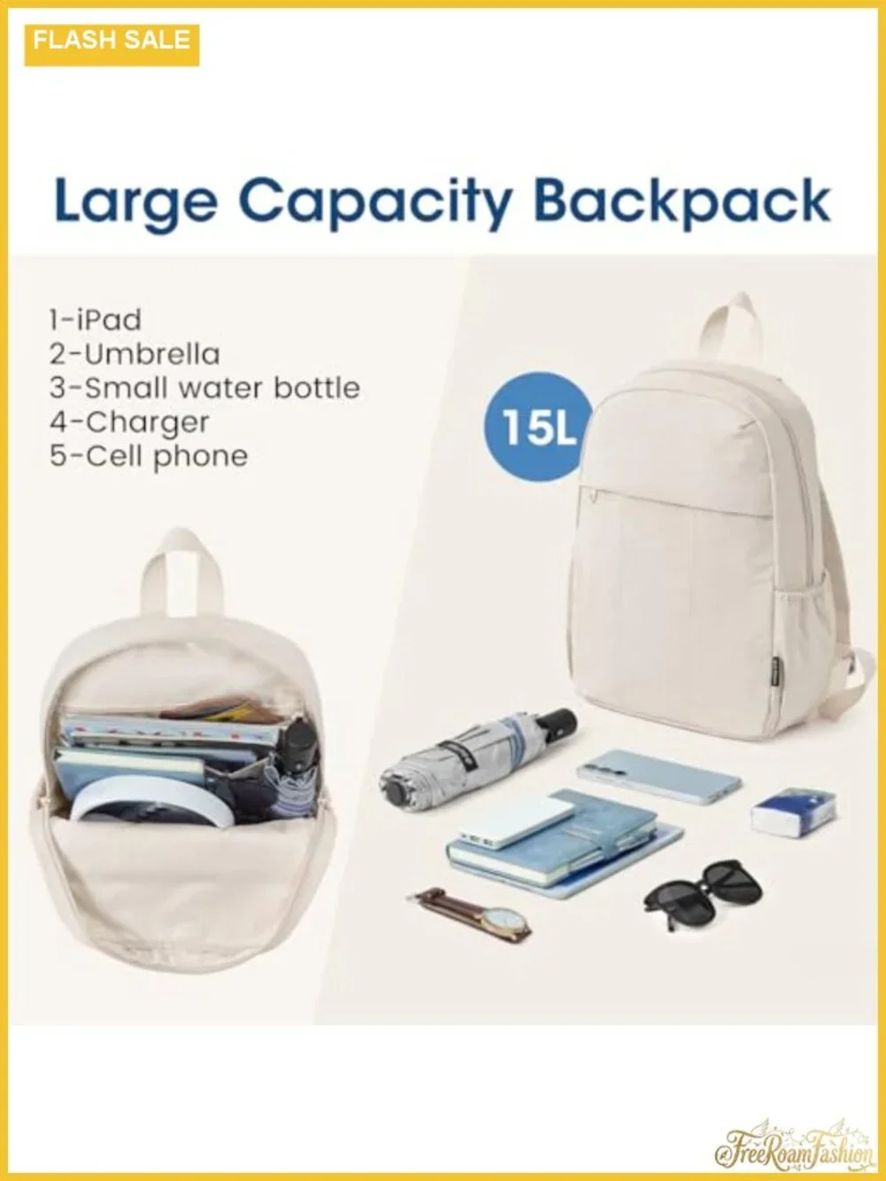 G4Free Women's Water-Resistant Hiking Mini Backpack with Adjustable Straps, 15L